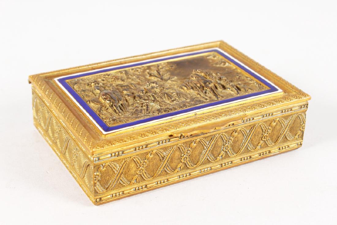 A FRENCH BRONZE CIGARETTE BOX with cedarwood liner and (1 of 7)