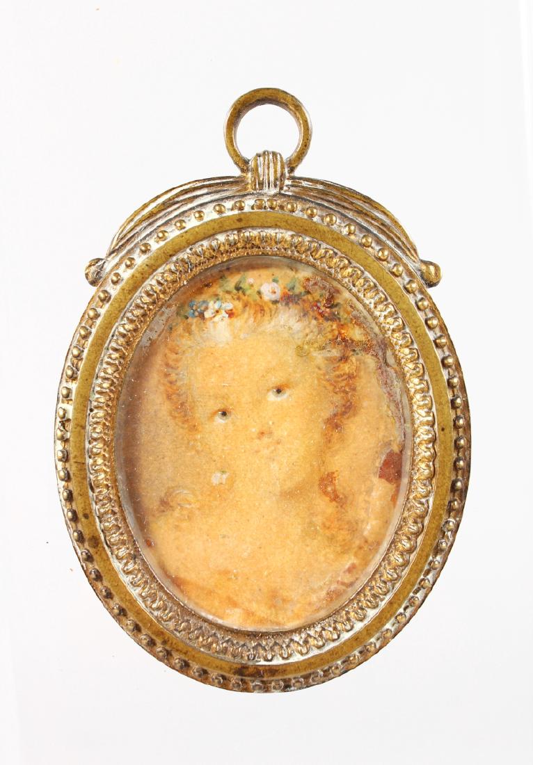 AN 18th CENTURY FRENCH SCHOOL OVAL MINIATURE OF A YOUNG (1 of 1)