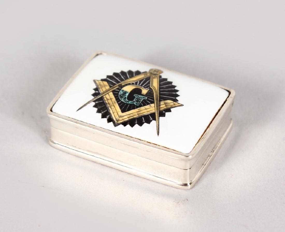 A .925 SILVER MASONIC PILL BOX. (1 of 3)