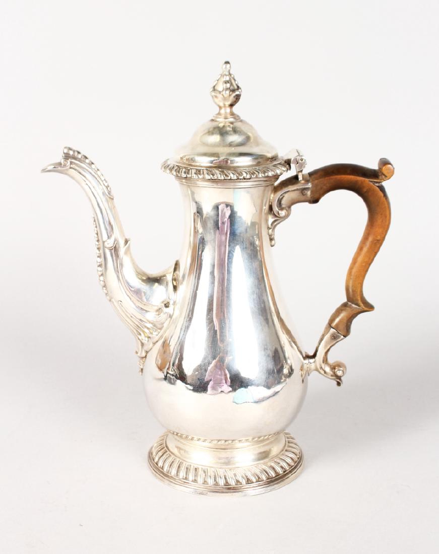 A VERY GOOD GEORGE III PEAR SHAPED COFFEE POT with (1 of 5)
