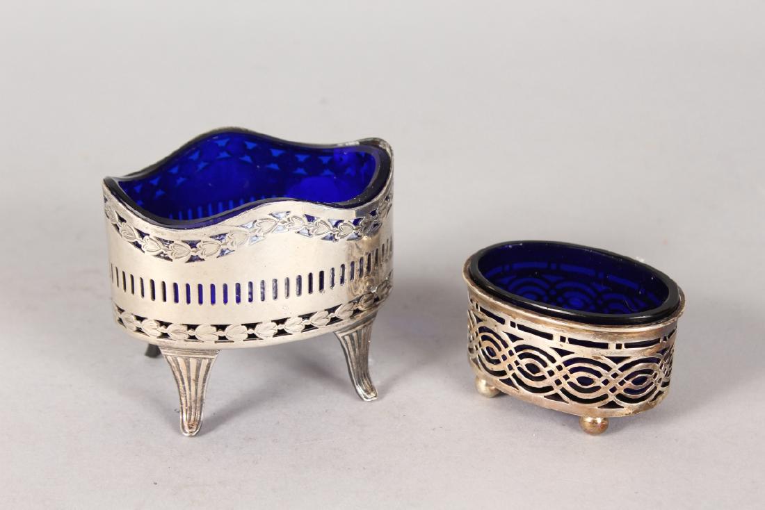 TWO PIERCED SALT CELLARS.: TWO PIERCED SALT CELLARS.