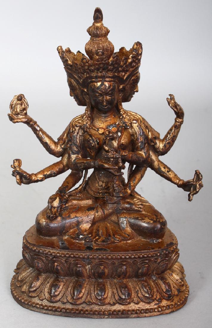 AN 18TH/19TH CENTURY CHINESE GILT BRONZE FIGURE OF (1 of 10)