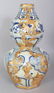 AN UNUSUAL CHINESE YUAN STYLE GILT-METAL ONLAID BLUE &