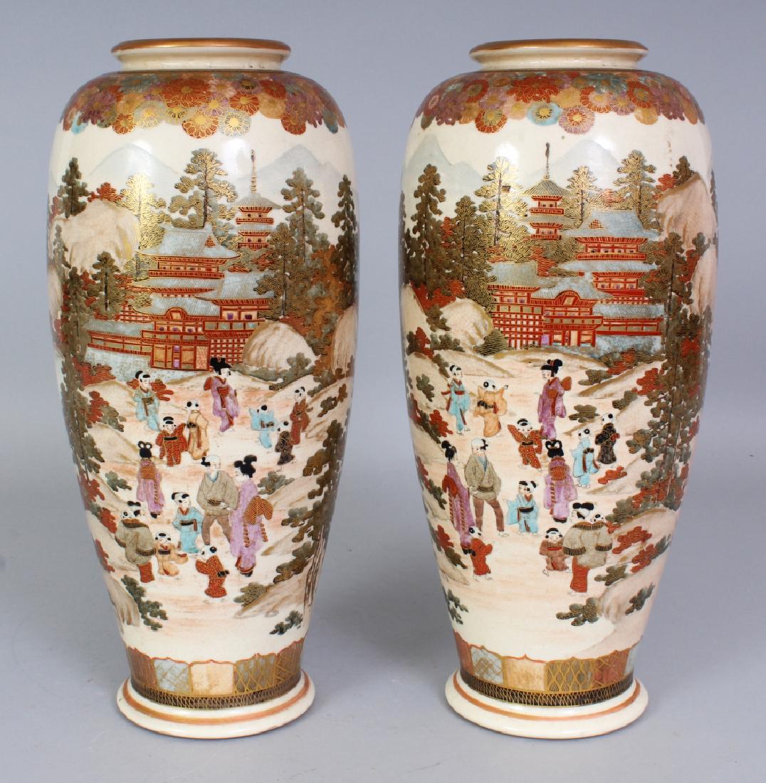 A PAIR OF EARLY 20TH CENTURY SIGNED JAPANESE SATSUMA (1 of 10)