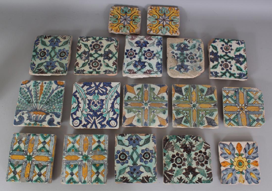 A GROUP OF SEVENTEEN 19TH CENTURY ISLAMIC GLAZED (1 of 5)