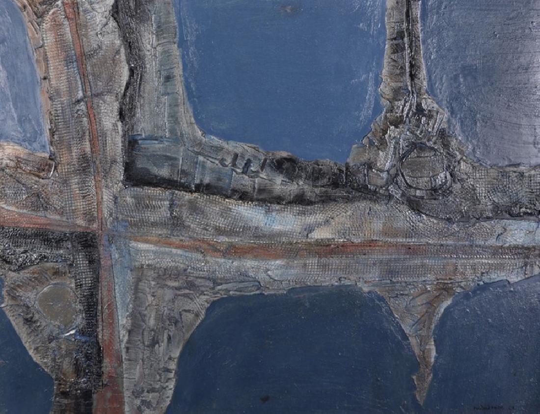 Rowland Fade (1939- ) British. Untitled, Oil and: Rowland Fade (1939- ) British. Untitled, Oil and Collage on Board, Signed and Dated '67, 30" x 39".