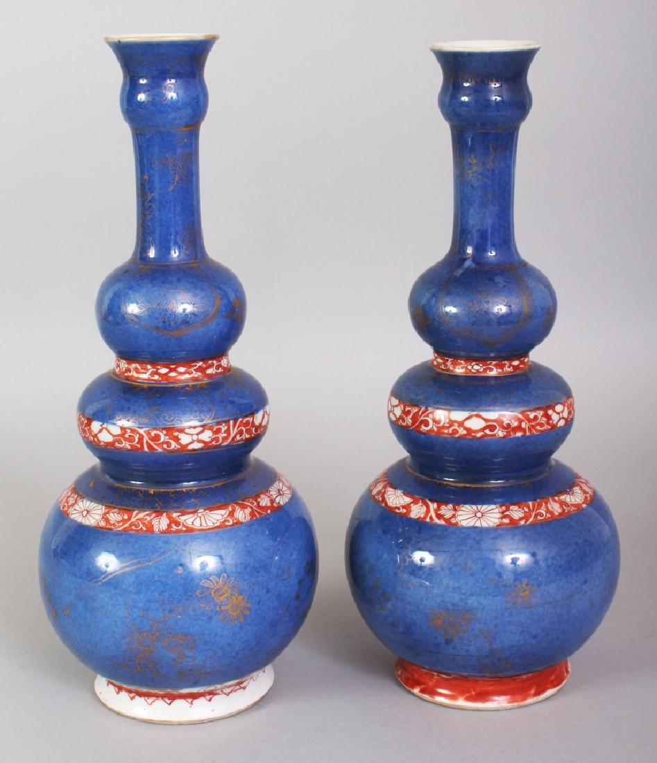 A GOOD PAIR OF CHINESE KANGXI PERIOD POWDER-BLUE GROUND (1 of 6)