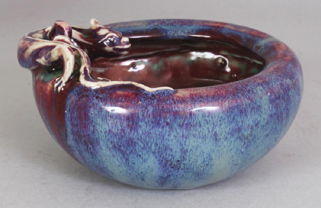 A CHINESE FLAMBE GLAZED PORCELAIN WATER POT, the rim (1 of 7)