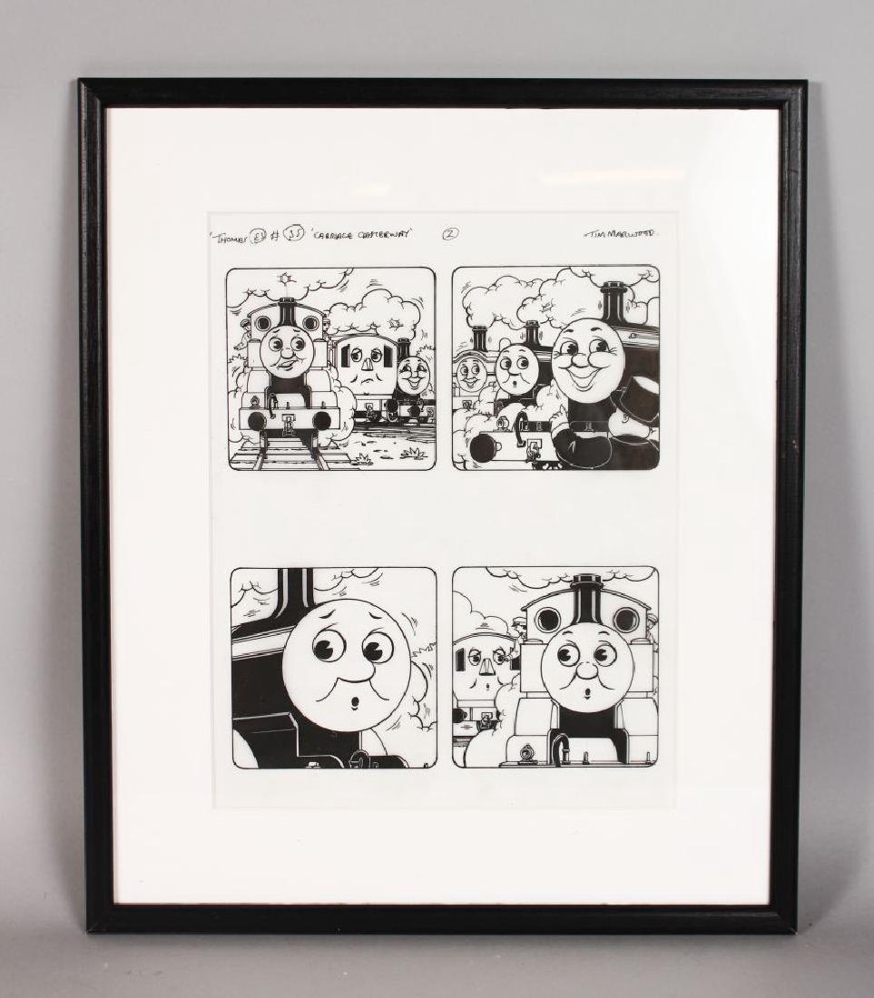 THOMAS THE TANK ENGINE by TIM MARWOOD.  Pen and Ink. (1 of 1)