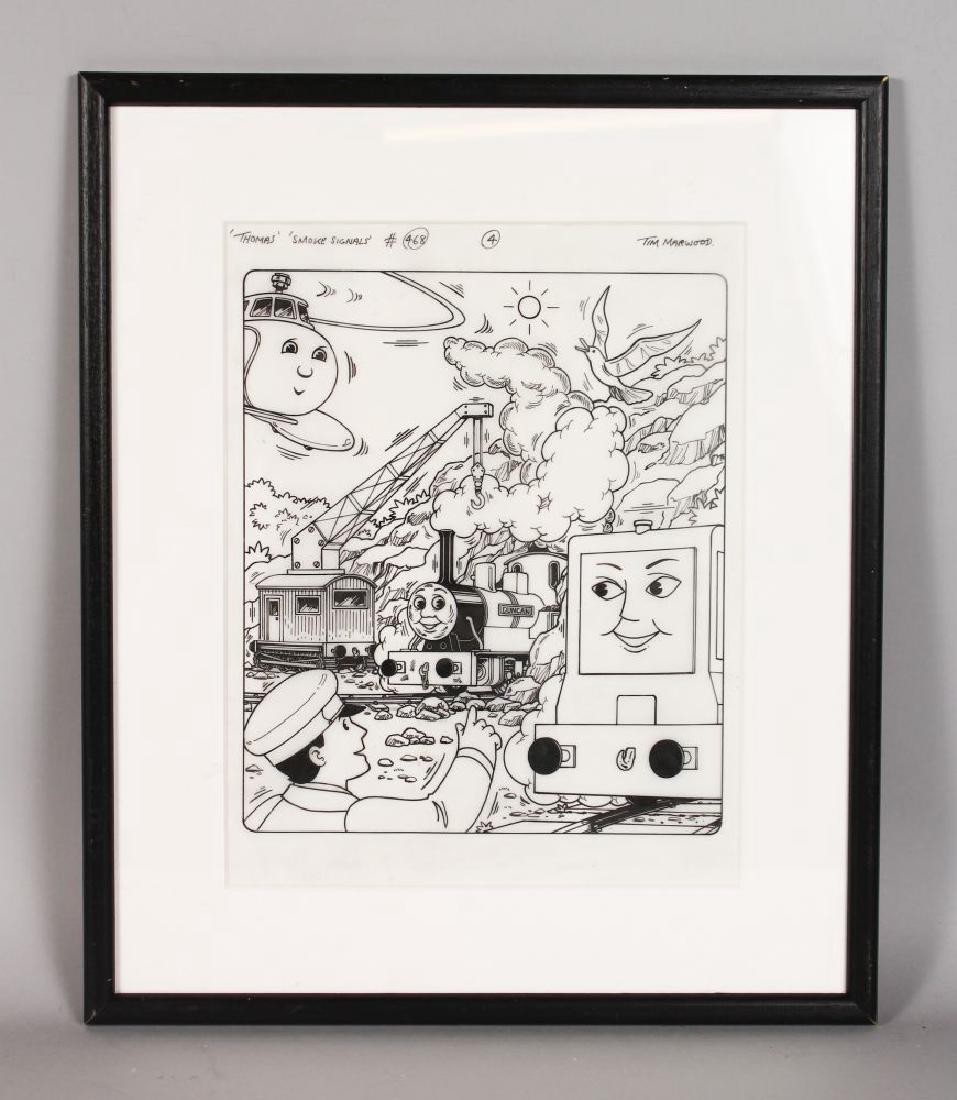 THOMAS THE TANK ENGINE by TIM MARWOOD.  Pen and Ink. (1 of 1)