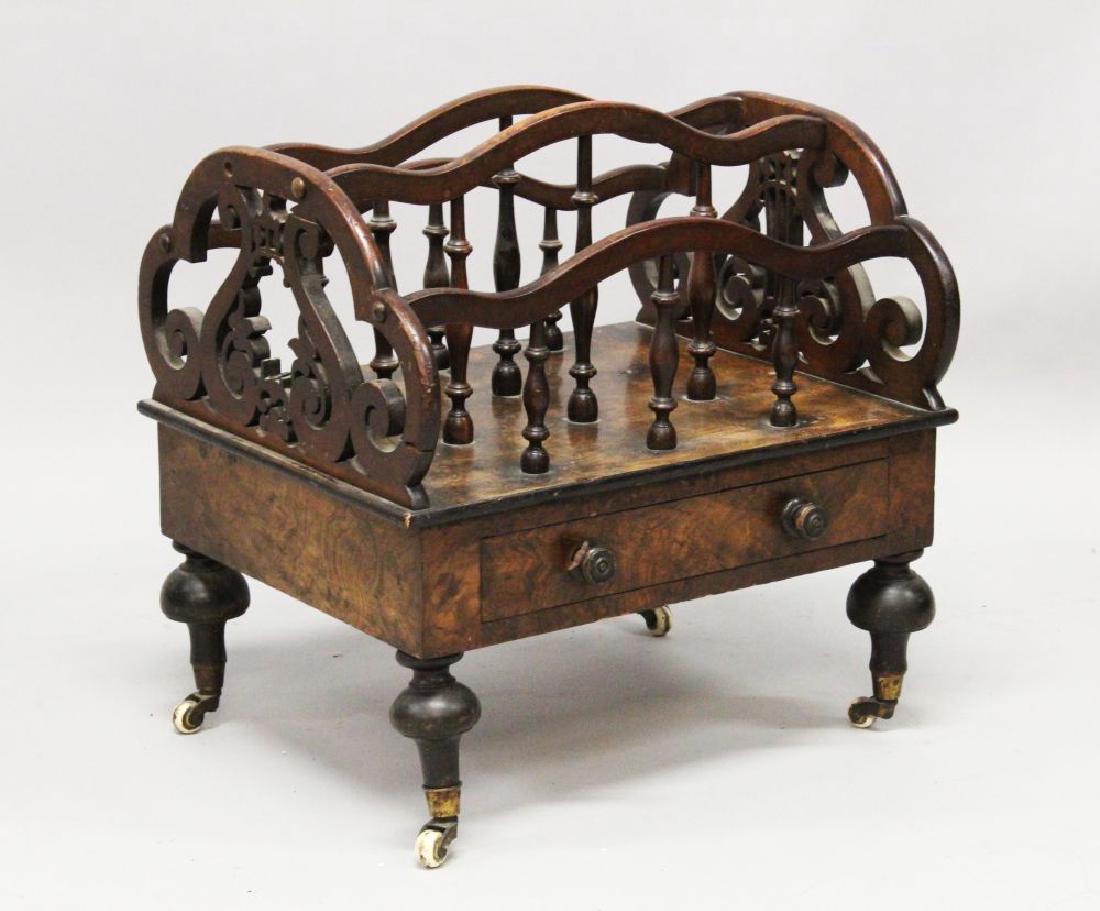 A VICTORIAN WALNUT MUSIC CANTERBURY (for restoration), (1 of 1)