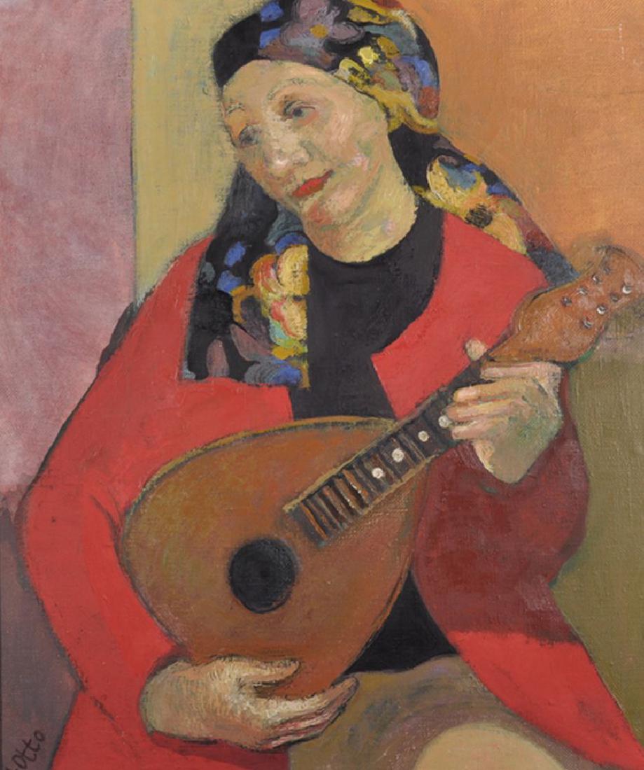 Andra Otto (1970    ) Latvian. "Sieviete ar Mandolin", (1 of 5)