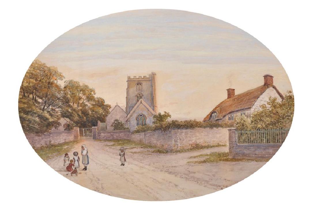 John Syer (1846-1913) British. A Street Scene with (1 of 7)