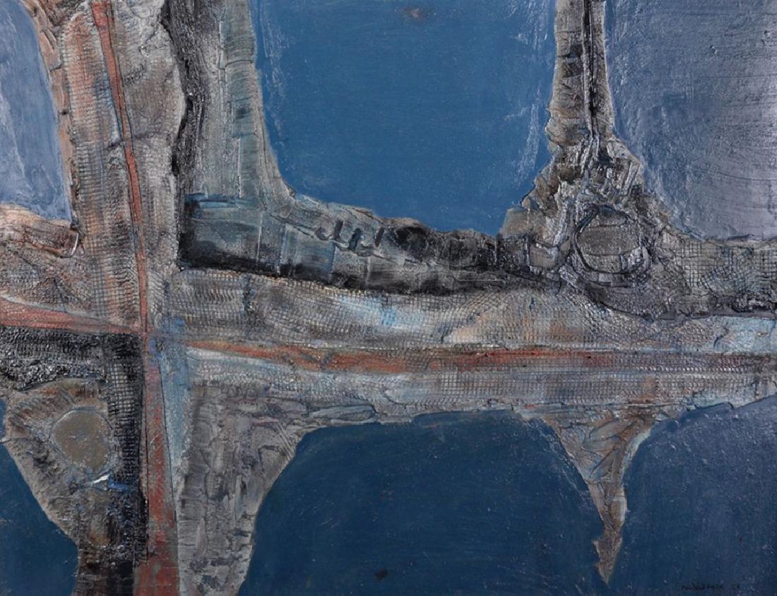 Rowland Fade (1939- ) British. Untitled, Oil and: Rowland Fade (1939- ) British. Untitled, Oil and Collage on Board, Signed and Dated '67, 30" x 39".