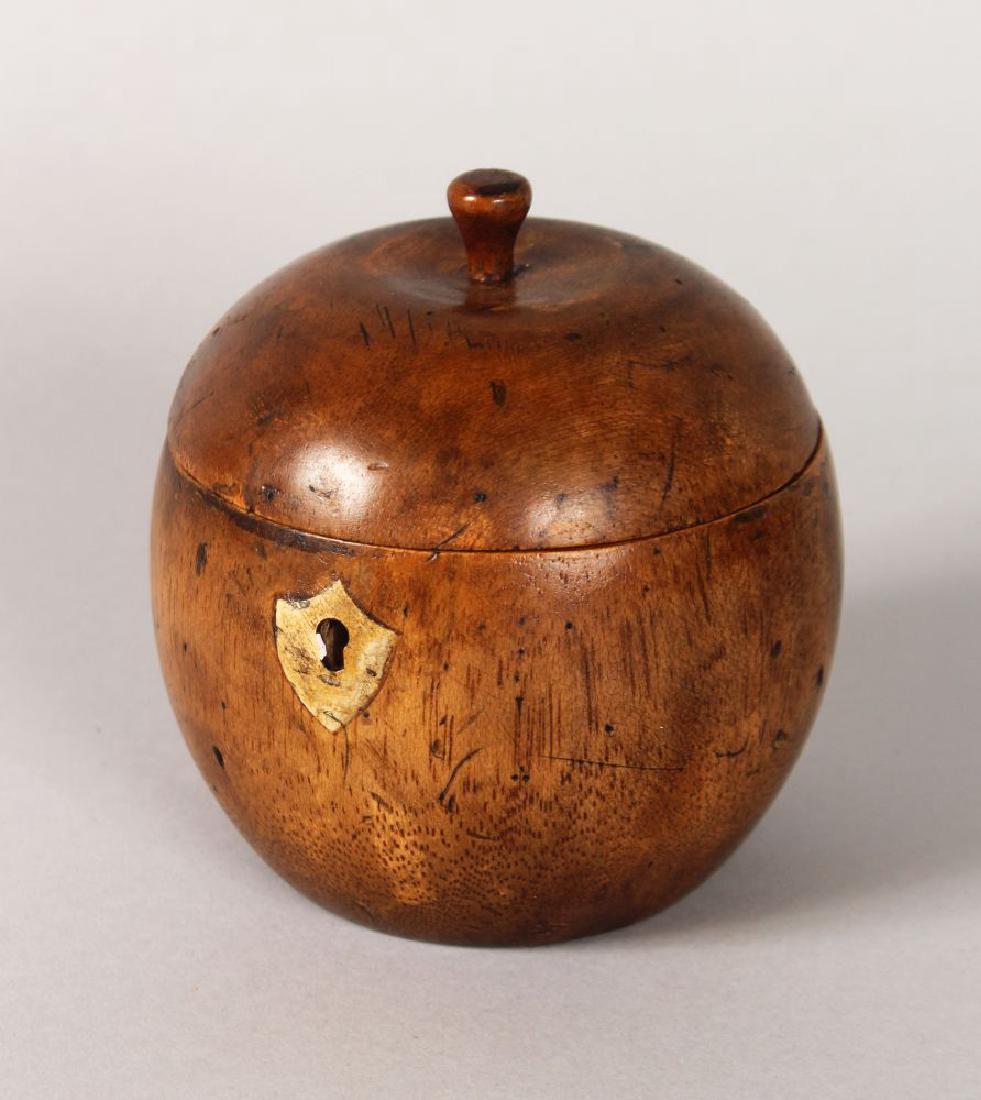 AN APPLE TEA CADDY.  4.5ins. (1 of 1)