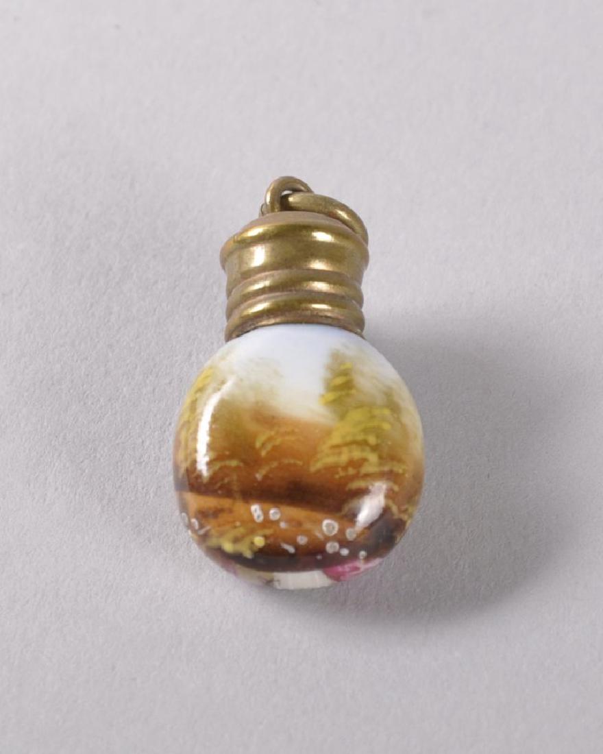 A MINIATURE LIMOGES PORCELAIN PERFUME Mini Perfume Bottle With Hand Painted