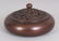 A SMALL CHINESE CIRCULAR BRONZE CENSER & PIERCED COVER, - 2