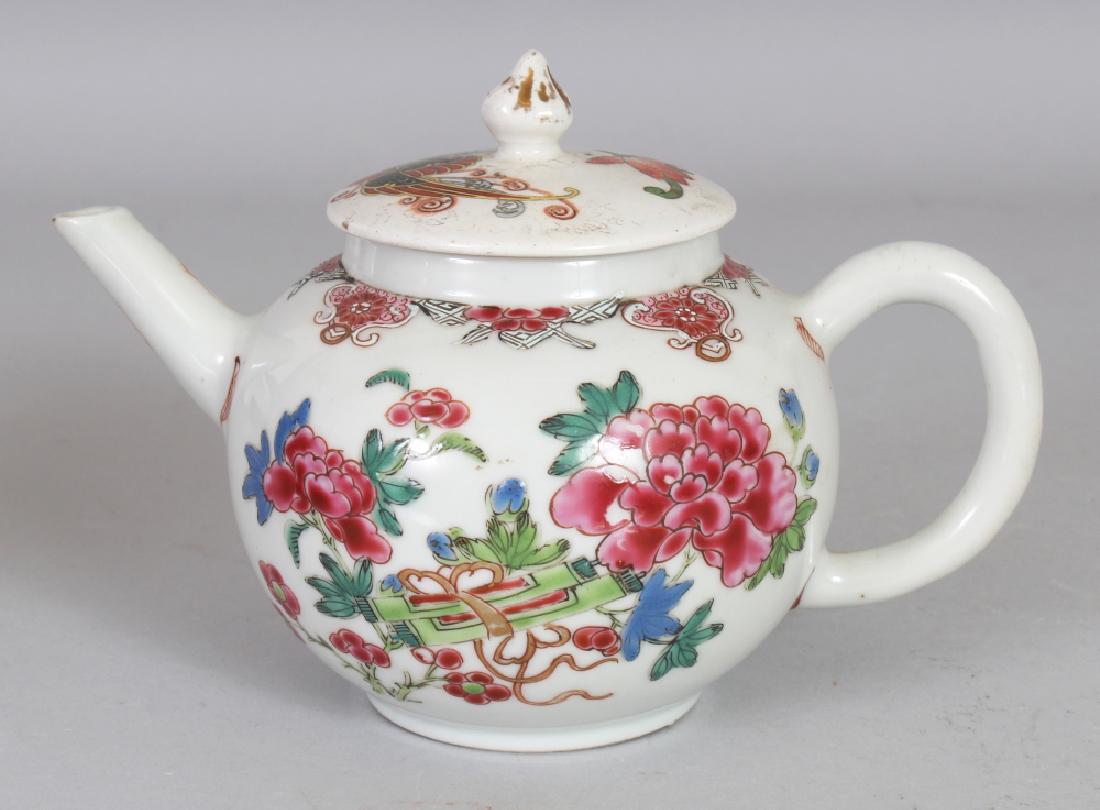 AN 18TH CENTURY CHINESE FAMILLE ROSE PORCELAIN TEAPOT, (1 of 8)
