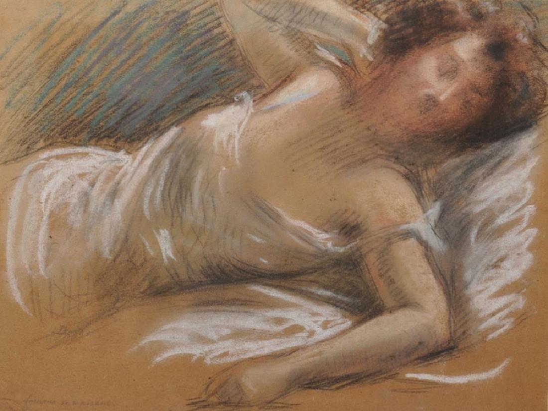 19th Century French School. "Femme se reposant", A Lady (1 of 4)