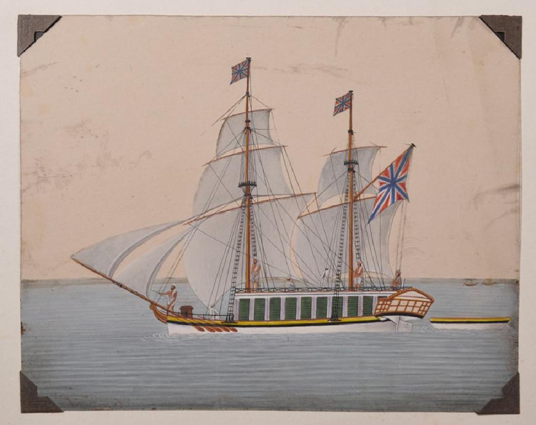 20th Century Indian School. A Junk Trading Boat sailing (1 of 7)