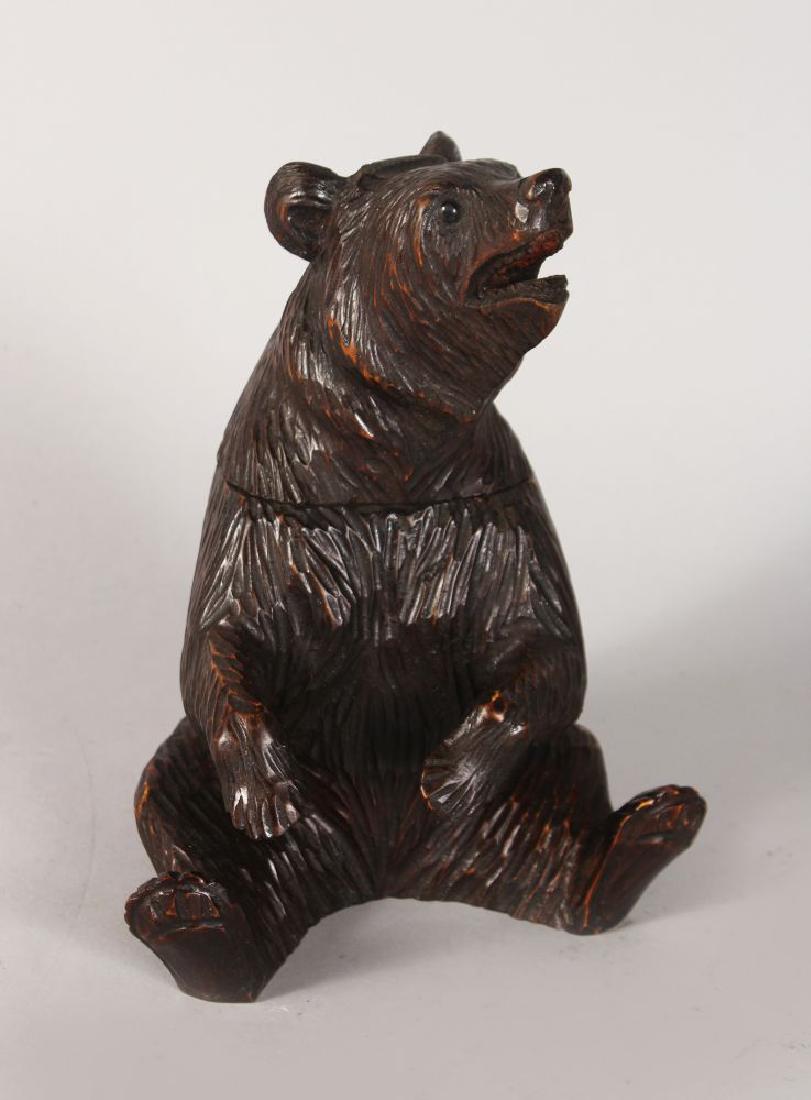A BLACK FOREST BEAR TOBACCO BOX, with lift off head and (1 of 2)