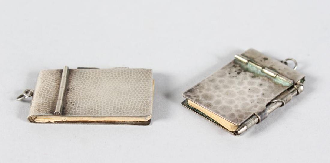 TWO SMALL SILVER MOUNTED NOTEBOOKS. (1 of 1)