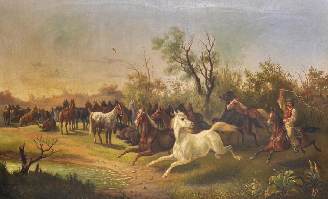 19th Century South American School. Gauchos and Horses (1 of 4)