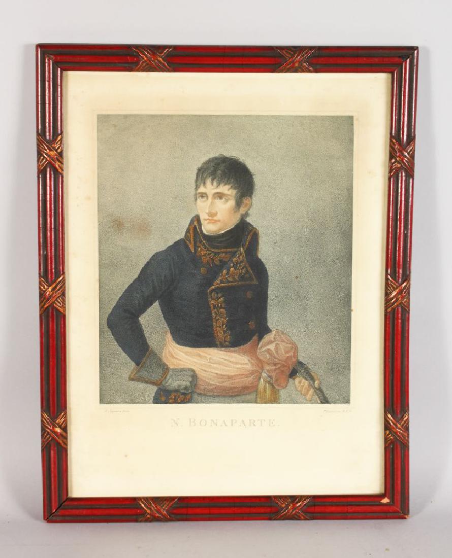 A LARGE COLOURED ENGRAVING OF NAPOLEON BONAPART,  A (1 of 1)
