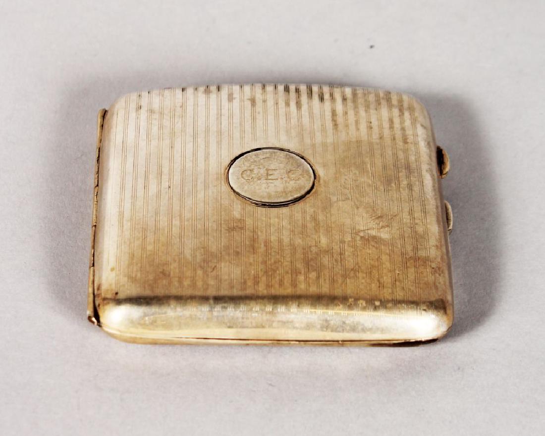AN ENGINE TURNED SILVER CIGARETTE CASE.  Birmingham (1 of 1)
