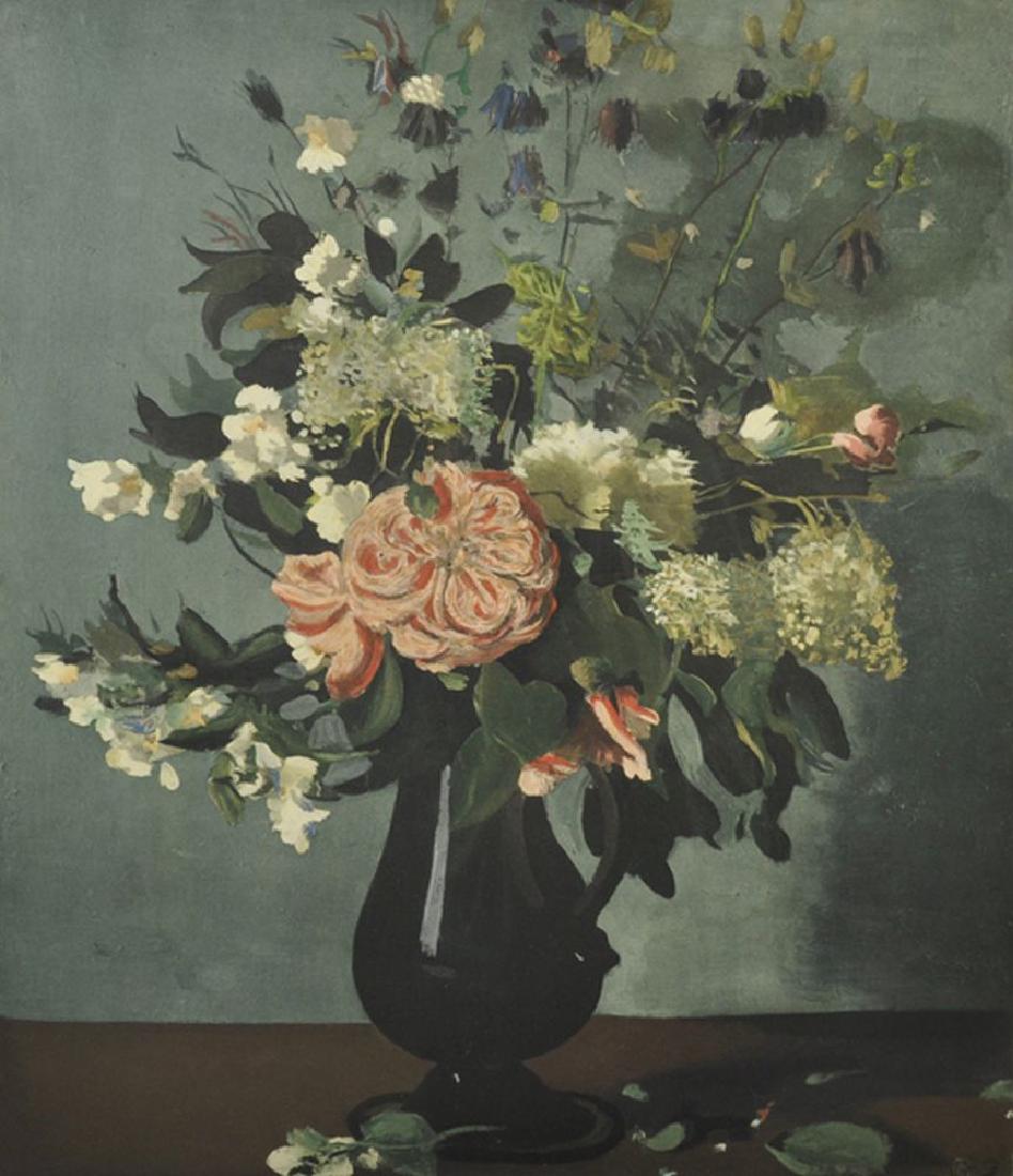 Andre Derain (1880-1954) French. "Vase de Fleurs",: Andre Derain (1880-1954) French. "Vase de Fleurs", Lithograph, Numbered 202/250 in Pencil, and a studio label on reverse, 23.25" x 19".