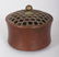 A SMALL CHINESE CIRCULAR BRONZE CENSER & PIERCED