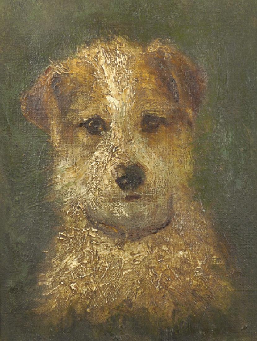 19th Century English School. Head Study of a Terrier, (1 of 3)
