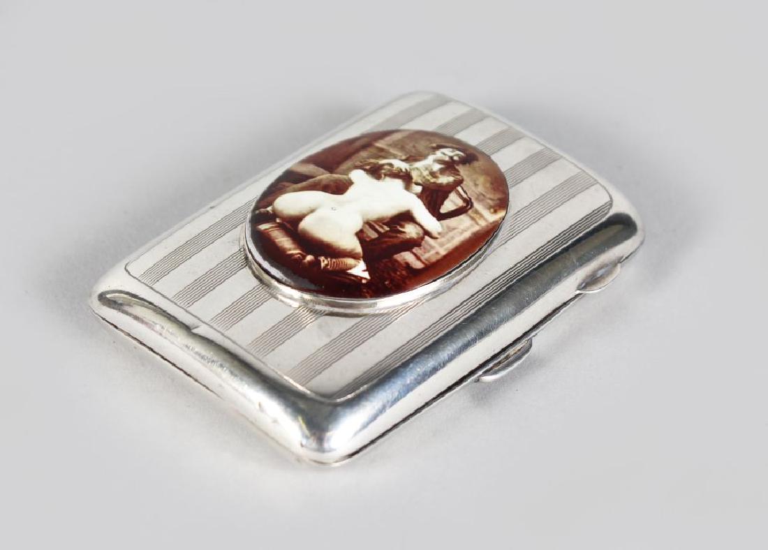 AN ENGINE TURNED CIGARETTE CASE.  Birmingham 1918, with (1 of 1)