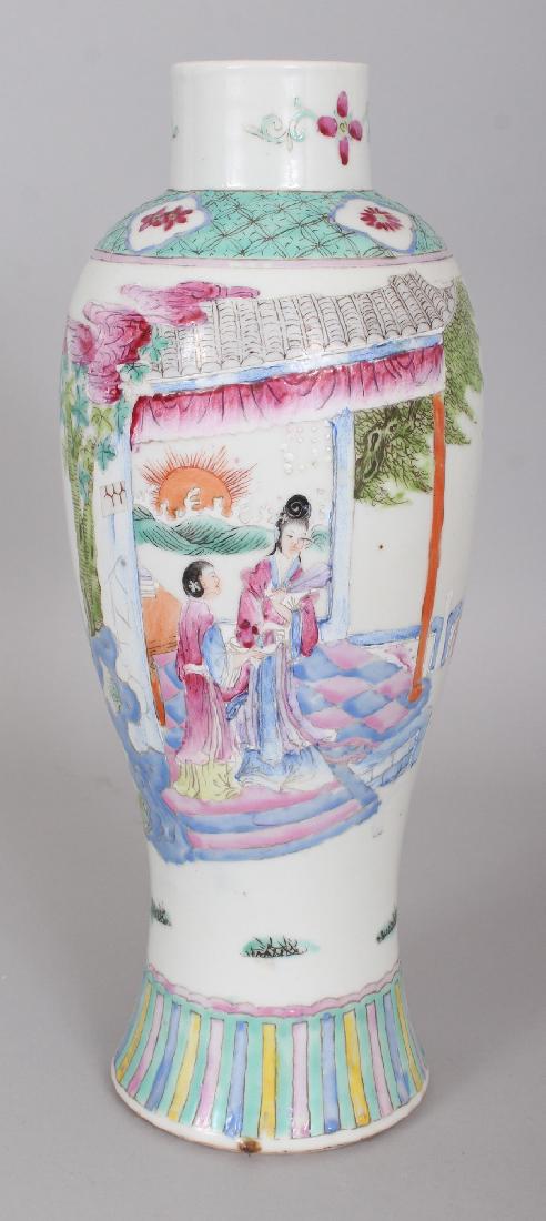 A 19TH/20TH CENTURY CHINESE FAMILLE ROSE BALUSTER (1 of 8)