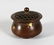 A SMALL CHINESE BRONZE CIRCULAR GOLD SPLASH CENSER.