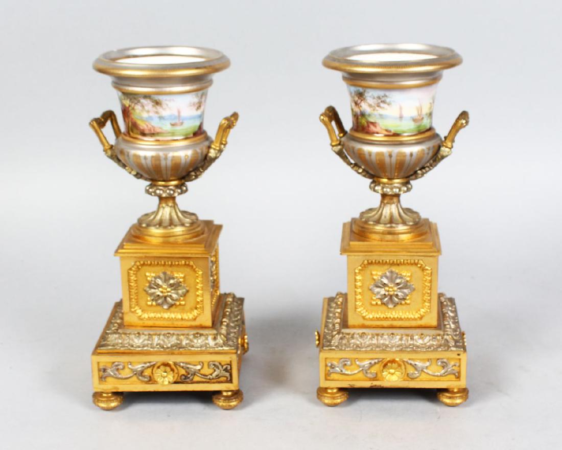 A GOOD SMALL PAIR OF 19TH CENTURY FRENCH PORCELAIN (1 of 1)