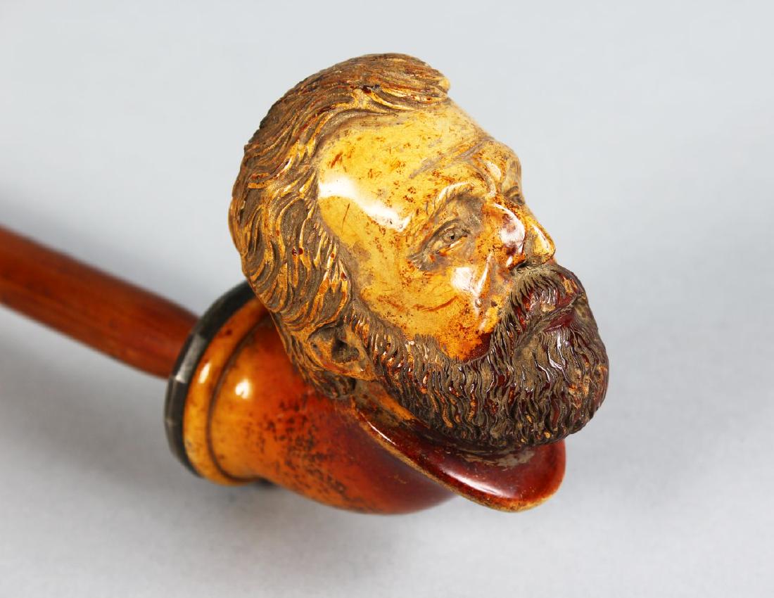 A MEERSCHAUM PIPE "HEAD OF A BEARDED MAN". (1 of 1)