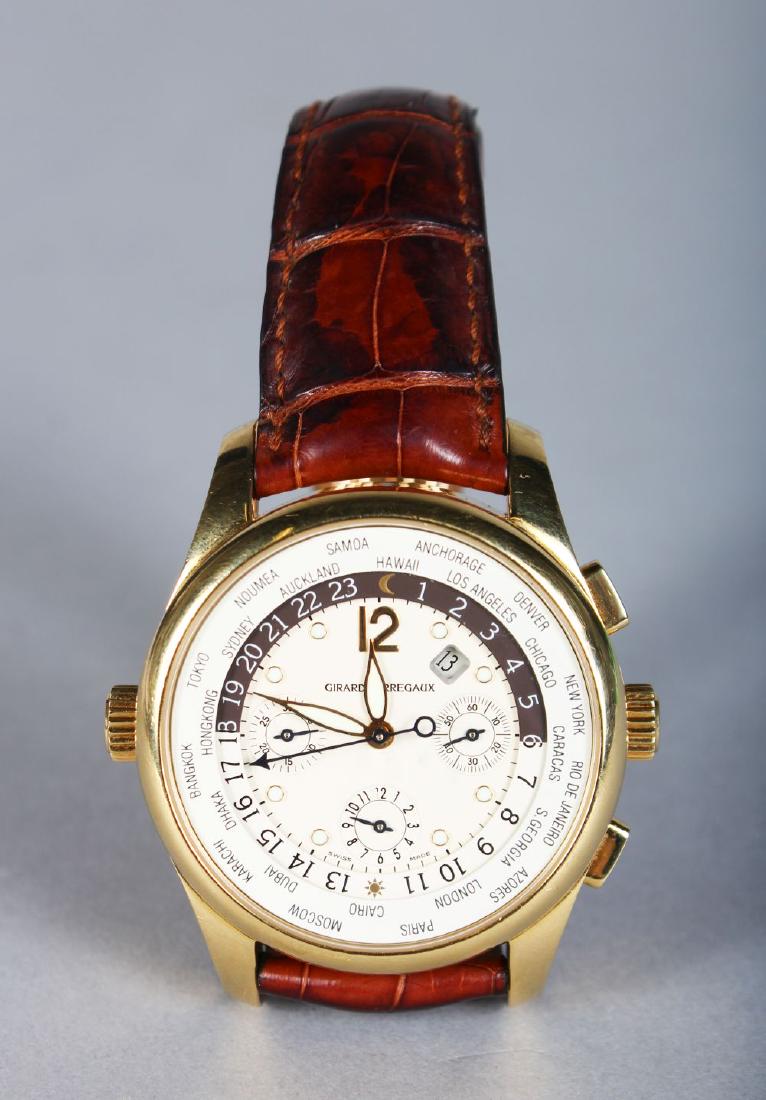 A SUPERB GIRARD-PERREGAUX TRAVELLER 21CT GOLD (1 of 3)