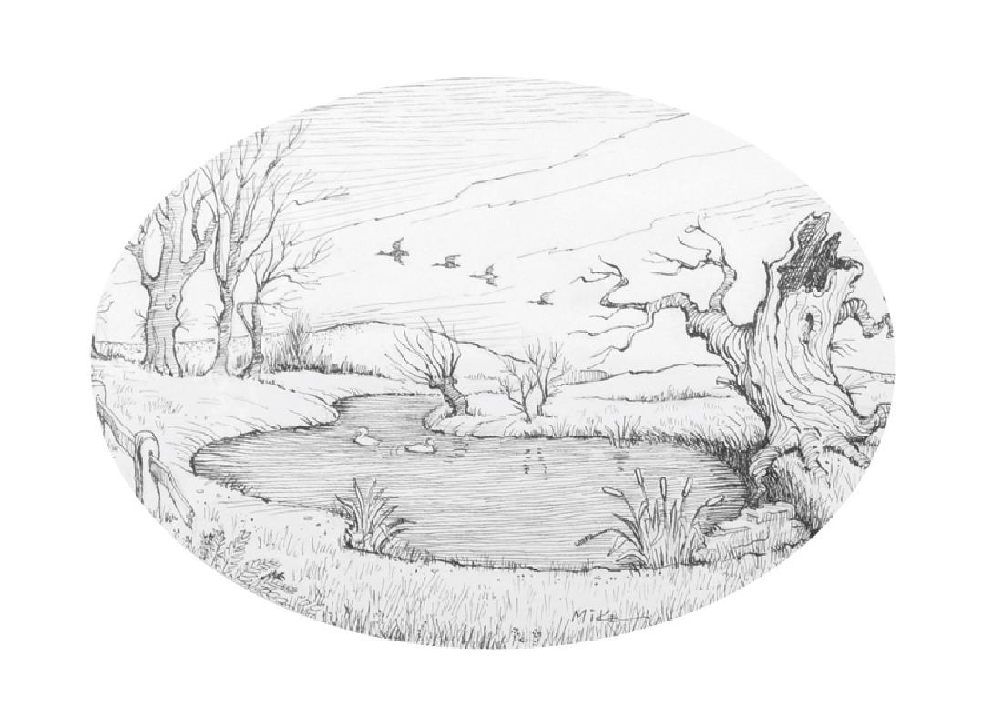 Mike (20th Century) British. A River Landscape with (1 of 5)