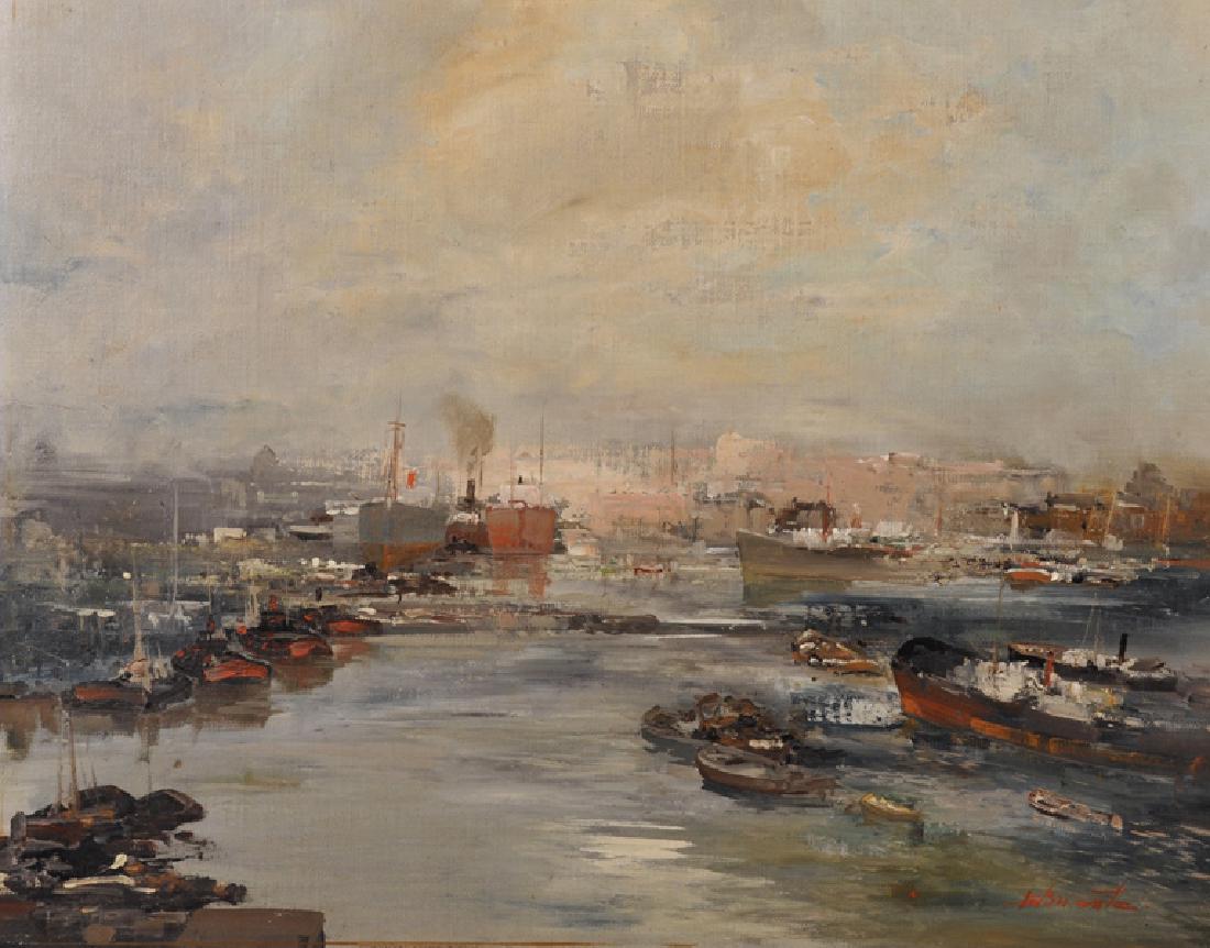 Ezelino Briante (1901-1971) Italian. "Porto di Genova", (1 of 4)