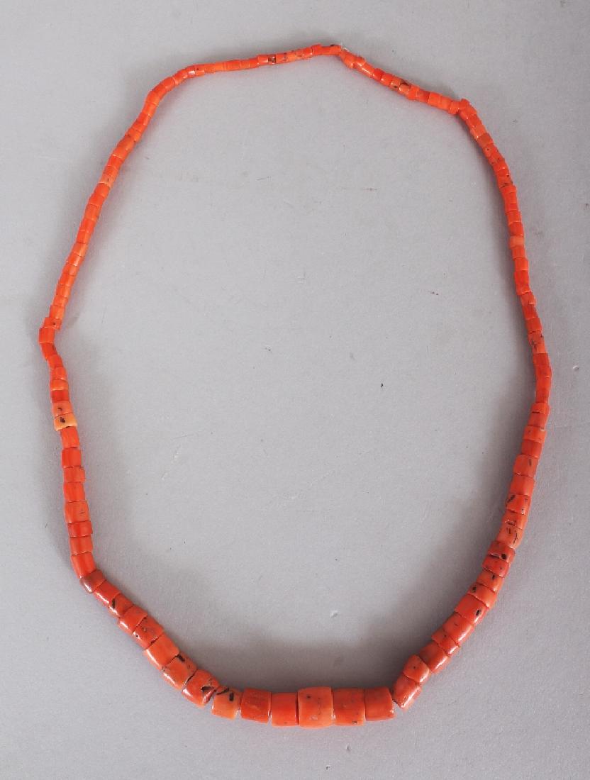 ANOTHER 19TH/20TH CENTURY CHINESE CORAL NECKLACE, (1 of 2)