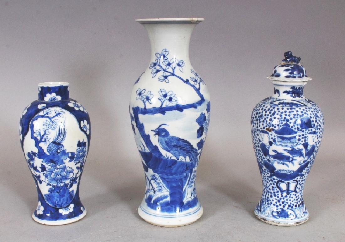 THREE VARIOUS 19TH CENTURY CHINESE BLUE & WHITE (1 of 9)