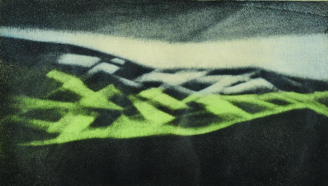 Francis Robert Kelly (1927-2012) American. "Sussex",: Francis Robert Kelly (1927-2012) American. "Sussex", Etching in Colours, Signed, Inscribed and Numbered 10/20 in Pencil, 7.75" x 13.5".