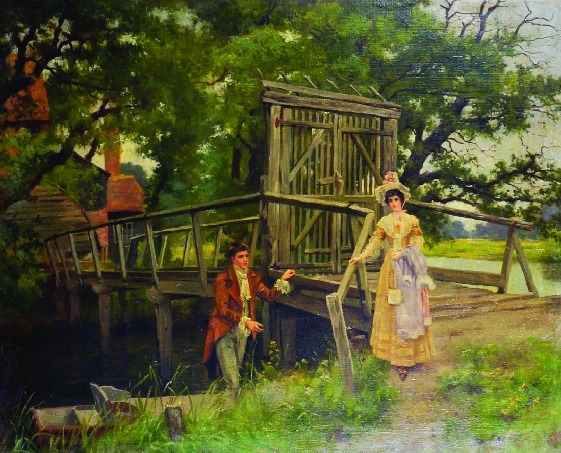 John Shirley Fox (c.1860-1939) British. 'The Meeting (1 of 4)