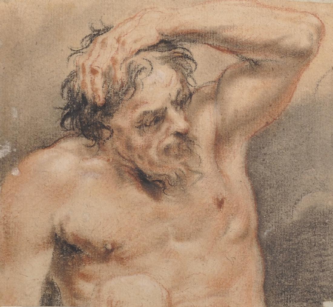 18th Century French School. Portrait Study of a Bearded (1 of 3)