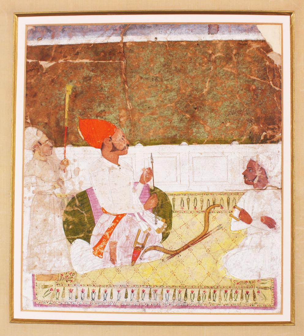 AN EARLY INDIAN RAJASTHAN MINIATURE PAINTING ON PAPER, (1 of 7)