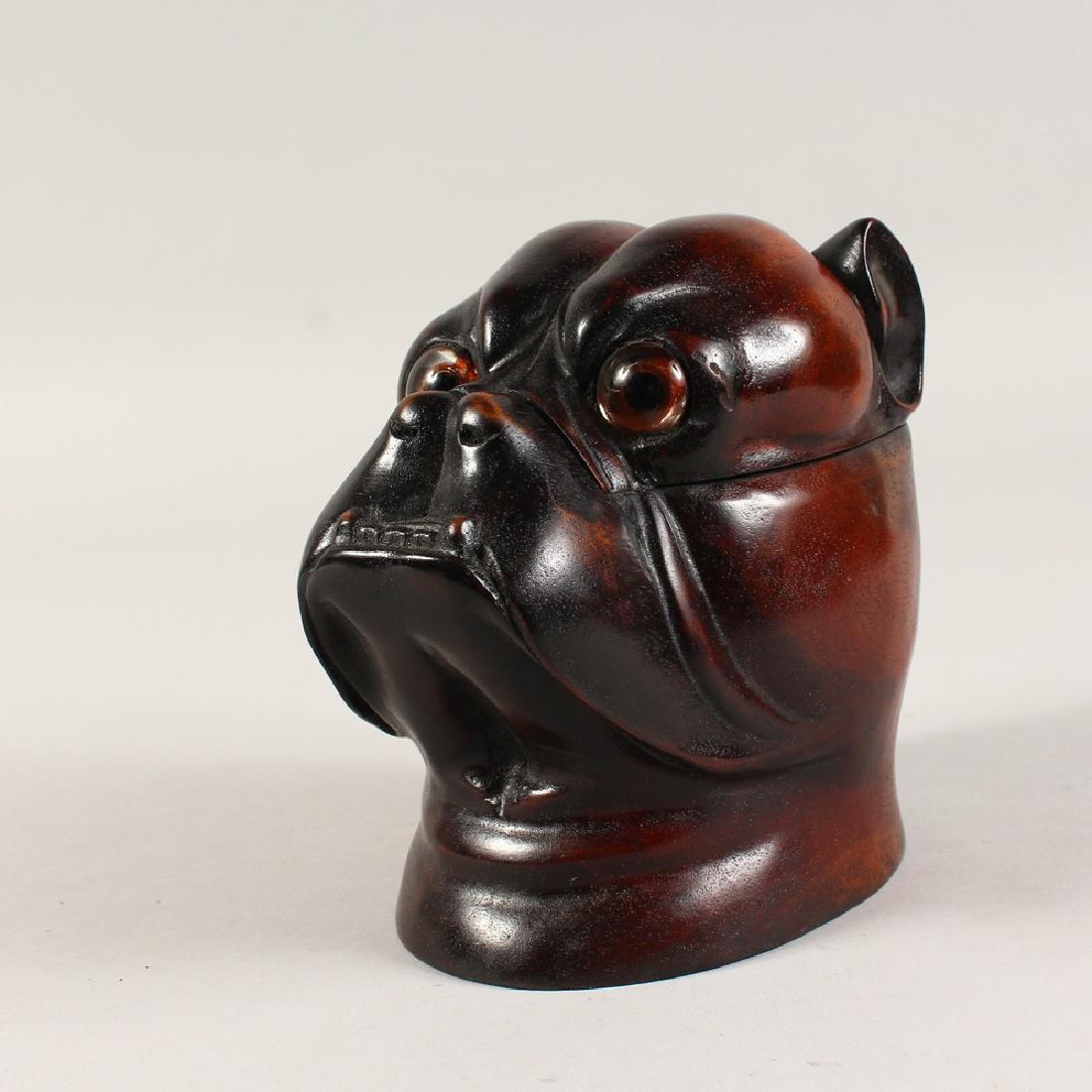 A BLACK FOREST BULLDOG TOBACCO JAR AND COVER.: A BLACK FOREST BULLDOG TOBACCO JAR AND COVER.