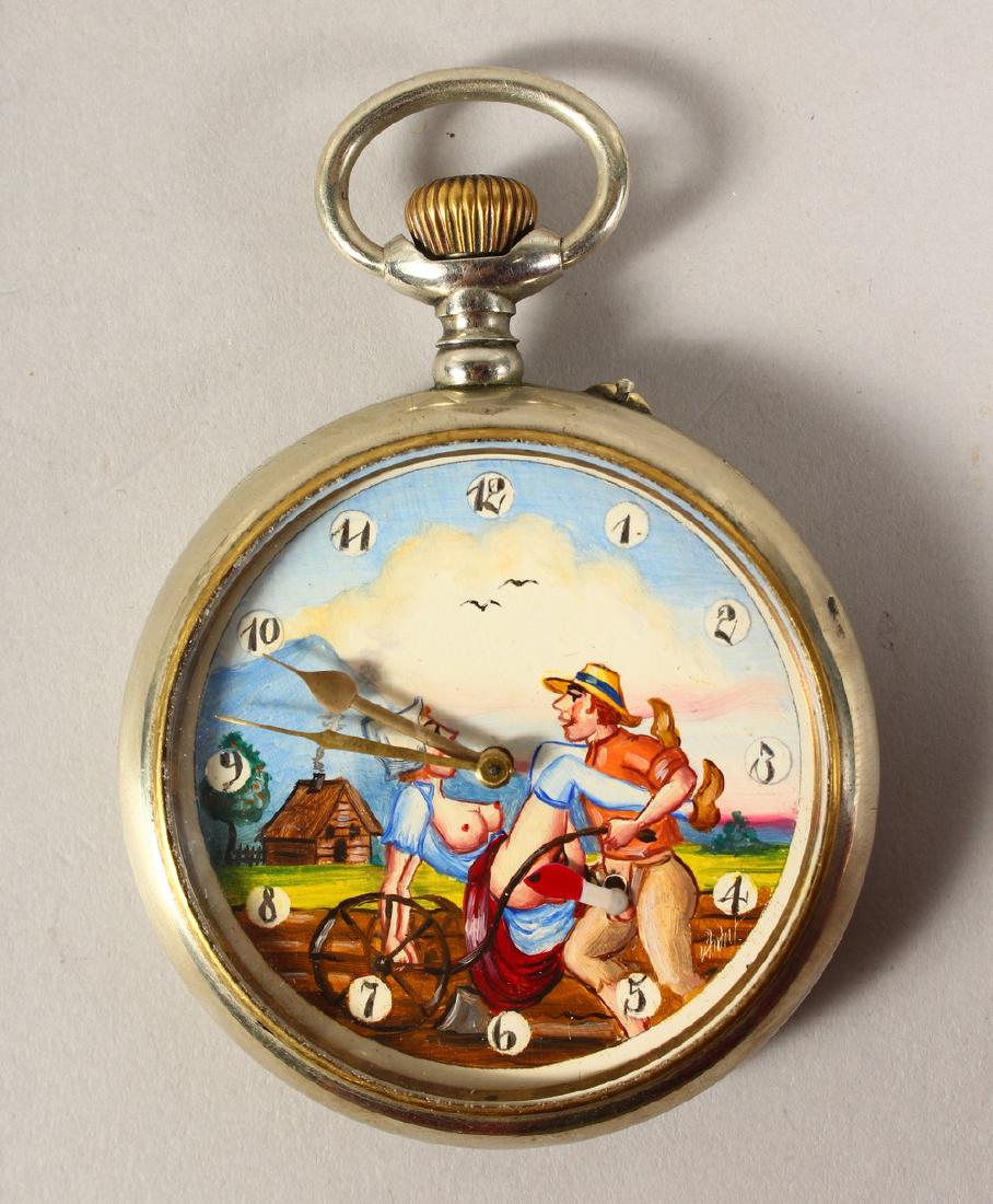 A LARGE EROTIC POCKET WATCH.