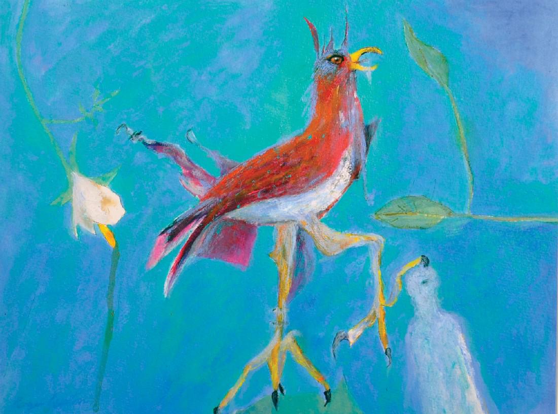 Roger Luxton (20th Century) British. "Birds of Fate",: Roger Luxton (20th Century) British. "Birds of Fate", Mixed Media, Signed, and Signed and Inscribed on labels on the reverse, 12" x 16".