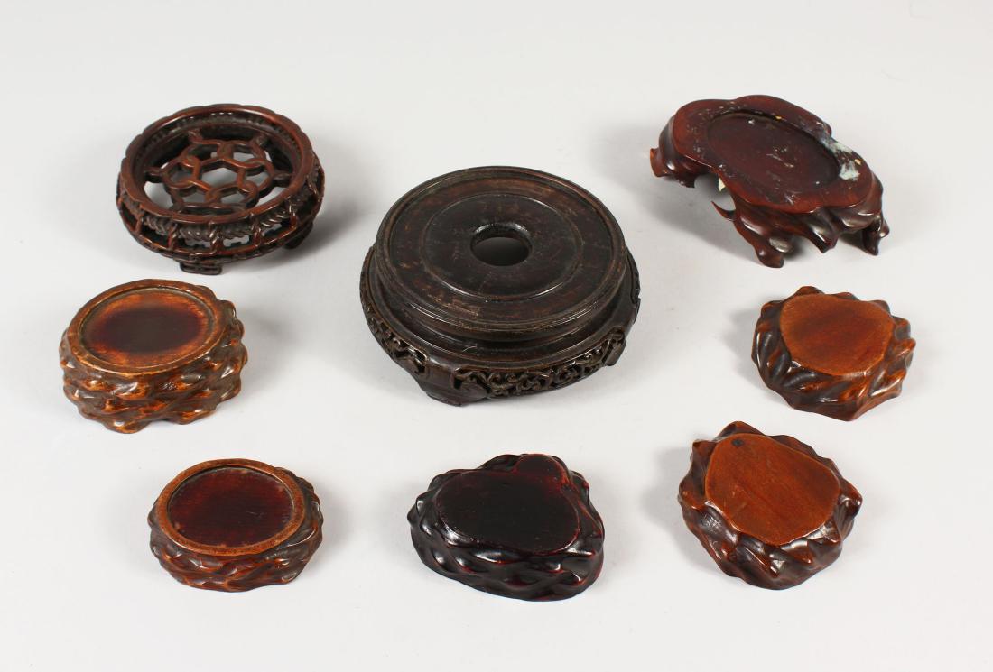 A COLLECTION OF EIGHT CHINESE / ORIENTAL HARDWOOD (1 of 4)